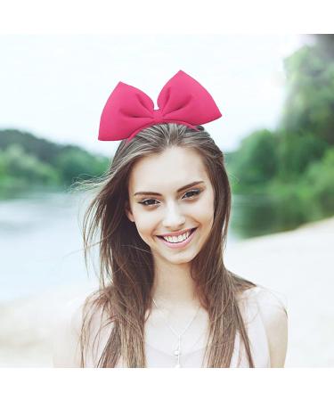 Rose Halloween Bow Headband | Big Bow Hair Hoop for Women | Fluffy Hairband for Christmas Party | Handmade Hair Accessory - Buy Online on SooperMarket.com