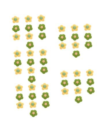 EXCEART 50 Pcs Hairpin Accessories Bow Phone Case Knitted Flowers Patches Puff Flower Diy Charm Child Plaque