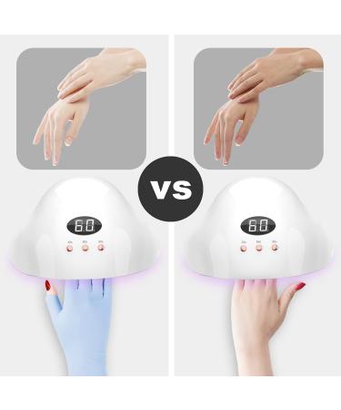 Arqumi UV Gel Nail Lamp Dryer Protection Gloves - 2 Pairs | Gel Manicure Fingerless Anti-UV Gloves for Nail Art - Cyan - Buy Online on SooperMarket.com