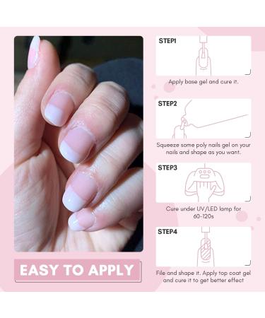 Makartt Poly Nail Gel 50ML Natural Pink Builder Gel Nail Gel Trendy Nail Art Design Nail Extension Gel Salon Nail Easy DIY at Home P-21 - Buy Online on SooperMarket.com