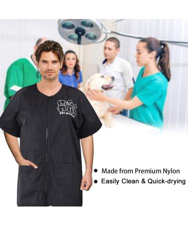 Shop XL Waterproof Antistatic Pet Groomer Uniforms | No Lifting Short-Sleeved Work Clothes for Men & Women - Ideal for Pet Shops - Buy Online on SooperMarket.com