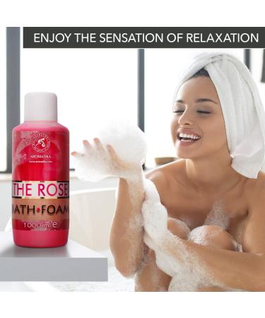 Rose Essential Oil Bath Foam 1000ml - Promotes Good Sleep - Beauty and Body Care - Aromatherapy Spa - Relaxing Bubble Bath - 1L Pack - Buy Online on SooperMarket.com