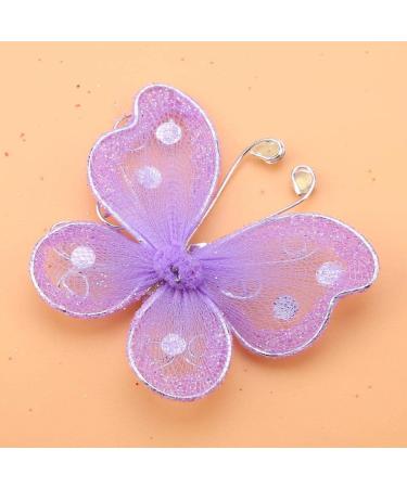 24pcs Purple Christmas Butterfly Ornaments - Glitter Mesh Wire Decor for Wedding Party, Clothing, Wall & Tree DIY Supplies - Buy Online on SooperMarket.com