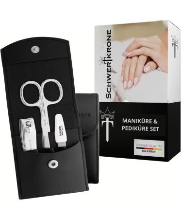 Premium Solingen Nail Care Set - Travel Black Nail Scissors File & Tweezers - Made in Germany - Buy Online on SooperMarket.com