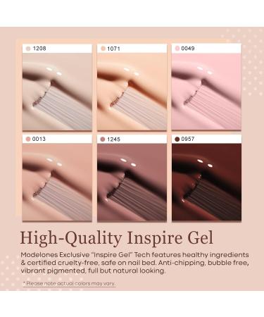 Modelones Gel Nail Polish -6 Colors Nude Pink Gel Polish Set Skin Tones Neutral Brown Soak Off Gel Nail Kit Manicure DIY Nail Art Salon Home Gift - Buy Online on SooperMarket.com