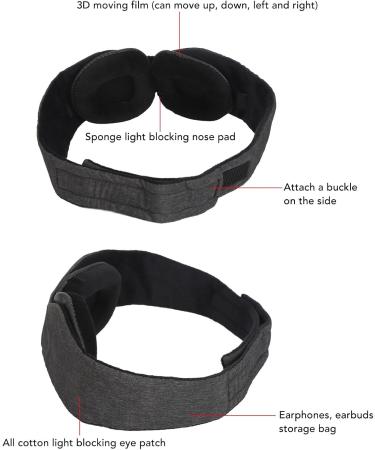 3D Contoured Sleep Eye Patch Light Blocking Memory Cotton Eye Pad with Adjust Strap for Deeper Relaxation - Buy Online on SooperMarket.com