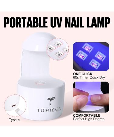 Buy Tomicca Nail Tips & Glue Gel Kit - 240pcs Soft Gel Full Cover Nail Tips for Extensions | 8-in-1 Nail Glue & UV Lamp - Buy Online on SooperMarket.com