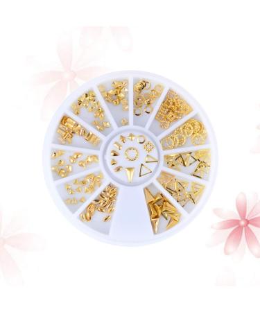 Frcolor 120 Pcs Rose Gold Nail Art Studs - 3D DIY Nail Charms & Decorations | Mixed Metallic Rivets & Shapes - Buy Online on SooperMarket.com