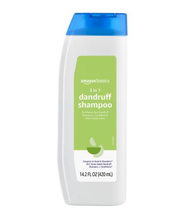 Amazon Basics 2-in-1 Dandruff Shampoo & Conditioner, Green Apple Scent, 14.2 Fluid Ounces, 1-Pack (Previously Solimo) 14.2 Fl Oz (Pack of 1)