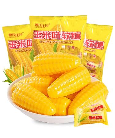 Corn Soft Candy Sweet Corn Flavor 17.7 oz(500 Gram) Chinese Candy Soft Candy Cream Corn Candy Chewing Milk Candy Leisure Snacks (53.1 oz(Pack of 3))