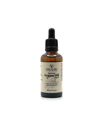 100% Pure & Natural Organic Unrefined Unroasted Cold Pressed Moroccan Argan Oil 1.7 Oz in Glass Bottle with Glass Eye Dropper. Sourced and Cold Pressed in Morocco. ISO & GMP Certified.