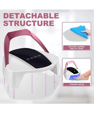 96w Rechargeable UV Nail Lamp | Cordless LED Light for Gel Nails | Portable Handle, Auto Sensor & 4 Timers | Professional Nail Curing Tool - Buy Online on SooperMarket.com