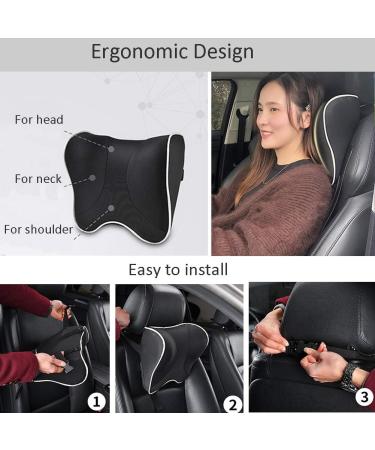 ZATOOTO Car Neck Pillow - Memory Foam Headrest Support for Adults and Kids (Black) - Buy Online on SooperMarket.com