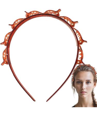 Toothed Headband Braid Tool | Fashion Headband With Clips Professional Toothed Headband Braid Tool For Effortless Styling And Secure Hold For Women Girls Red - Buy Online on SooperMarket.com