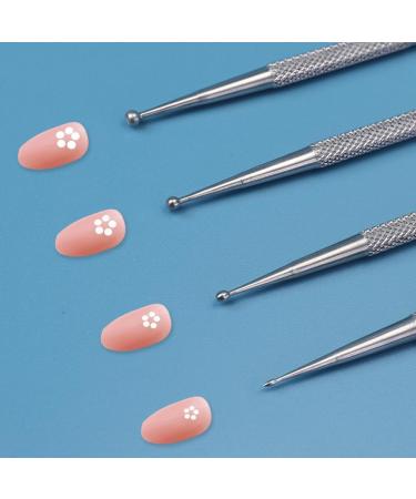 Dotting Tools 4PCS Professional Ball End Nail Art Tools Nail Art Brushes Detail Pen Nail Dotting Tool Design Tools Stailess Steel Dotting Pen Tool Rhinestone Picker Tool - Buy Online on SooperMarket.com