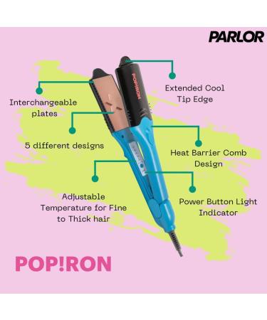 PopIron Hair Straightener & Hair Imprinting Iron - 5 Plates for Straightening, Crimping & Fun Shapes | Ideal for Hair Art & Festivals - Buy Online on SooperMarket.com