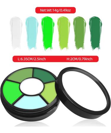 Go Ho 6 Colors Green Face Body Paint Cream Washable Formula Face Painting for Halloween Cosplay Body Paint FX Makeup Palette Professional Face Paint Green Makeup 6 Colors Green Makeup Palette - Buy Online on SooperMarket.com