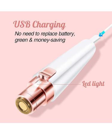 Rehomy 2-in-1 Eyebrow Trimmer & Face Hair Remover | Rechargeable Painless with Light Rose Gold & White | International Shipping Available - Buy Online on SooperMarket.com