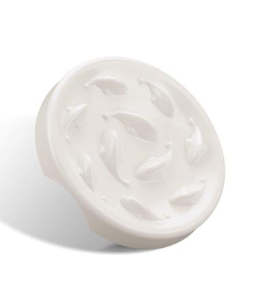 ComSaf Slow Feeder Bowl, Feeder Dish for Cats and Puppies, Anti-Gulping Interactive Bloat Stop Cat Food Bowl, Non-Slip Puzzle Pet Bowl for Slow Eating, Melamine Bowl Preventing Choking S White