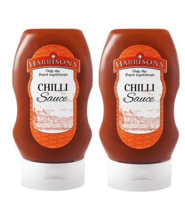 Harrison Chilli Sauce Pack of 2 Chilli Sauce Bottles 300 ml Each Vegan Friendly Delicious Sauce Dairy and Artificial Color or Flavor Made in UK