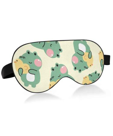 Haskirky Light Blocking Eye Mask Breathable and Adjustable Adult Men and Women Travel on Business Trips Yoga Meditation Light Smooth Comfortable Eye Mask Office Deep Sleep Goodies Frog Duck