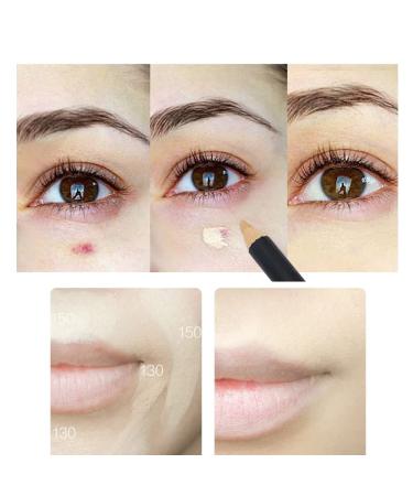 2 in 1 Concealer Pencil Stick for Full Coverage - Waterproof Dual-Sided Face and Eyebrow Concealer Crayon for Dark Circles, Blackheads - Professional Makeup Highlighter with Brush - Natural Shade - Buy Online on SooperMarket.com