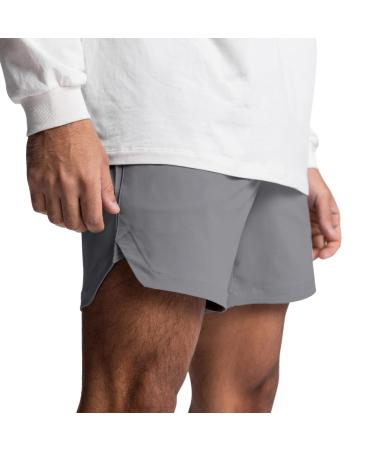 Mens Gym Workout Shorts Quick Dry Bodybuilding Weightlifting Camo Athletic Shorts Training Running Jogger with Pockets Grey Medium