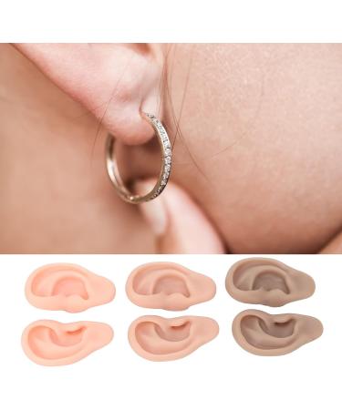 3 Pairs Silicone Flexible Ear Models - 3 Colors - Reusable & Simulated for Ear Hole Drilling Practice - Buy Online on SooperMarket.com