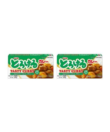 S&B Tasty Curry Japanese Curry Sauce Mix Medium Hot 200g (Pack of 2) by CNMART