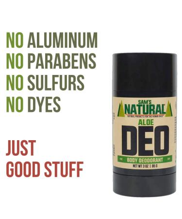 Sam s Natural Deodorant - Aloe - Holiday Gifts - Stocking Stuffers - Aluminum Free DEO - No phthalates parabens sulfates or dyes - For Men Women Unisex - Vegan Cruelty Free - 3 oz Aloe Vera - Buy Online on SooperMarket.com