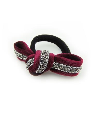 Meilliwish Elegant Retro Beautiful Hair Ties for Women Girls (B115)(WineRed)