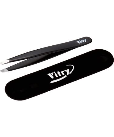 Vitry Coloured Tweezers Slanted Tips 1 Piece Black