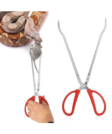 Reptile Feeding Tongs 15 Inch Snake Feeding Tongs Anti-Skid Easy-Grip Extra Long Tweezers for Terrarium Corn Ball Python Accessories Axolotl Bearded Dragon Feeding Supplies