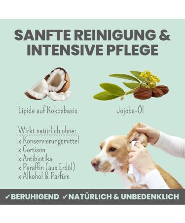 NOMS 2-in-1 Ear Cleaner for Dogs & Cats | Jojoba Oil & Bamboo Pads | Ear Drops for Inflammation Itching & Mites | 75ml - Buy Online on SooperMarket.com
