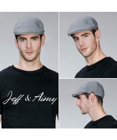 Jeff & Aimy Men's Cotton Flat Cap Ivy Gatsby Newsboy Hat - Grey, Medium-Large - Buy Online on SooperMarket.com