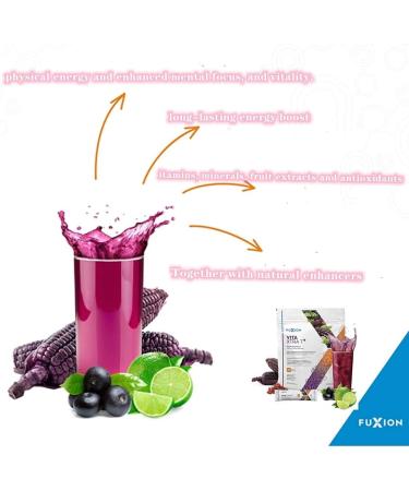 Fuxion Vita Xtra T-Mix Fast Acting Energizing Tea - All Natural Herbs & Fruits for Natural Energy - Purple Corn - 28 Sachets - Buy Online on SooperMarket.com