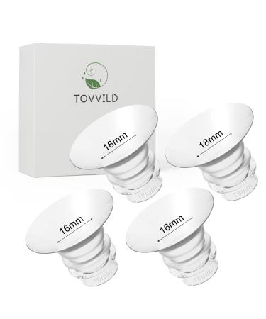 Tovvild 16mm 18mm flange inserts compatible with Bellababy/Medela/MomboCoZy S9PRO S12PRO 24mm breast pump to reduce shield/flange use to 16mm 4 pcs 16/18 mm flange