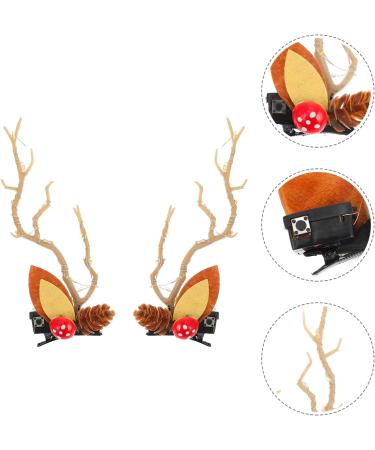 minkissy 2 Pairs Christmas Glow Barrette Christmas Hairpin Glowing Hairpin Girl Hair Accessories Girls Hair Ties Hair Ornaments for Women Xmas Hair Clips Antlers Deer Horns Hair Holder Ear - Buy Online on SooperMarket.com