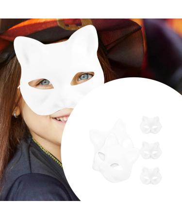 AOKWAWALIY 5pcs White Cat Masks | Blank DIY Halloween & Cosplay Half Face Masks | Perfect Masquerade Party Supplies - Buy Online on SooperMarket.com