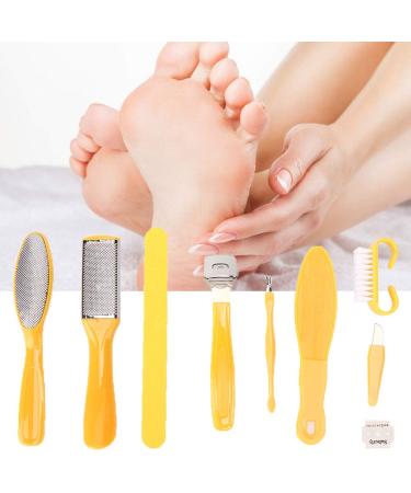 Stainless Steel Foot Dead Skin Removal Tool Set - 9 Pcs Kit for Wet and Dry Cracked Feet - Reusable Foot Rasp for Effective Foot Care - Buy Online on SooperMarket.com
