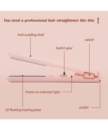 Portrayi Mini Dual-Purpose Curling Iron - 2-in-1 Ceramic Hair Curler & Straightener | Portable Cordless Travel Tool for All Hair Types (Pink - Buy Online on SooperMarket.com