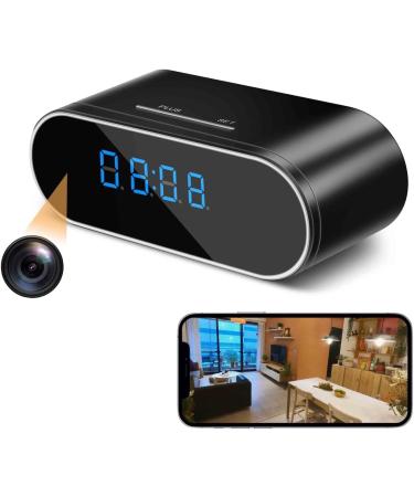 WOONZER Hidden Camera,Spy Camera HD 1080P WiFi Alarm Clock Camera with Night Vision/Motion Detection/Loop Recording Wireless Security Camera,Monitor Video Recorder Nanny Cam
