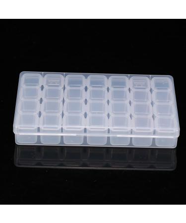 28 Slots Clear Nail Art Rhinestone Gem Bead Storage Box for Manicure Design - Buy Online on SooperMarket.com