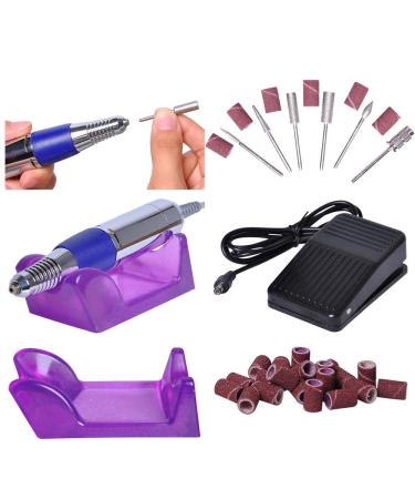 AW 22000RPM Electric Nail File Drill for Manicure Pedicure - Adjustable Speed Handpiece with Powder Brush and Finger Separator - Buy Online on SooperMarket.com