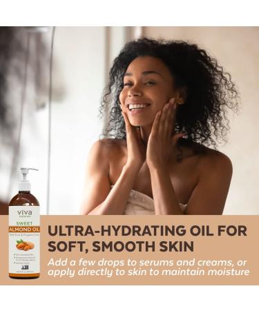 100% Pure Sweet Almond Oil for Hair and Skin - Non-Greasy Massage Oil - Carrier Oil for Essential Oils - Expeller-Pressed - Non-GMO - 16 fl oz - Buy Online on SooperMarket.com