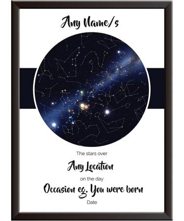 Personalized Sky/Star Map Print: Unique Gift for Birth, Christening, Mother's Day, Father's Day - Custom Night Sky Poster for Any Location - Picture/Print Only - Buy Online on SooperMarket.com