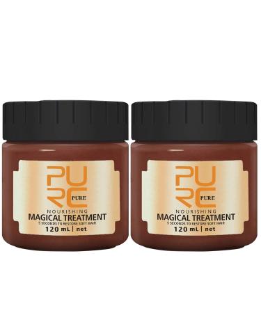 2PACK Hair treatment Magical Hair Mask Advanced Molecular 5 Seconds Repairs Damage Hair Root Hair Tonic Keratin Hair & Scalp Treatment (120ml)