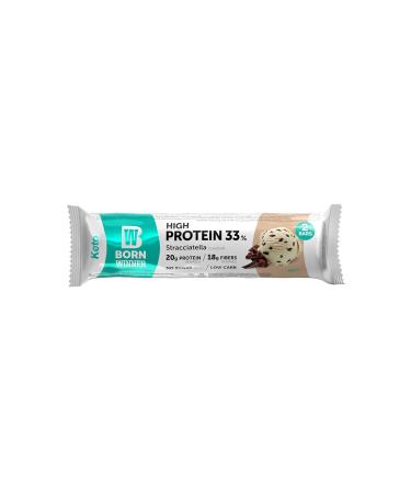 BornWinner Keto High Protein Bar - Stracciatella Low Carb 31% Protein 20g Protein & 18g Fiber per Bar - 12x60g Pack - International Shipping Available - Buy Online on SooperMarket.com
