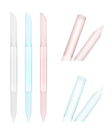Shop WLLHYF 3-Piece Glass Cuticle Pusher Set - Dual-Ended Manicure Tools for Nail Care (Blue Pink Transparent) | International Shipping Available - Buy Online on SooperMarket.com