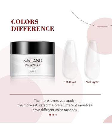 Saviland 1.06Oz Clear Dip Powder for French Nail Art - No Lamp Needed | Manicure Kit for Salon or DIY - Buy Online on SooperMarket.com